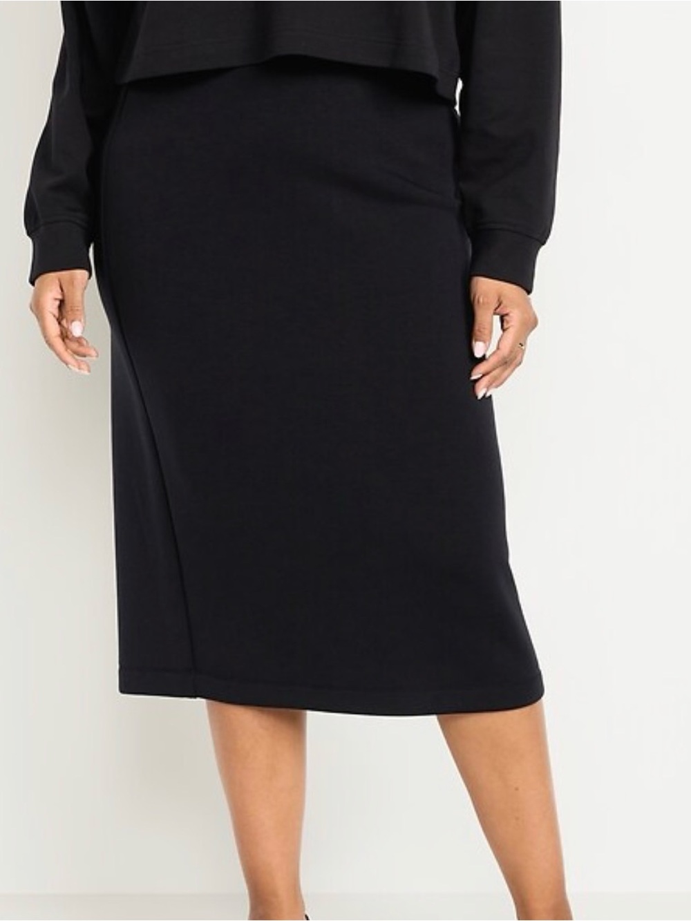 Old Navy Black Midi Pencil Skirt